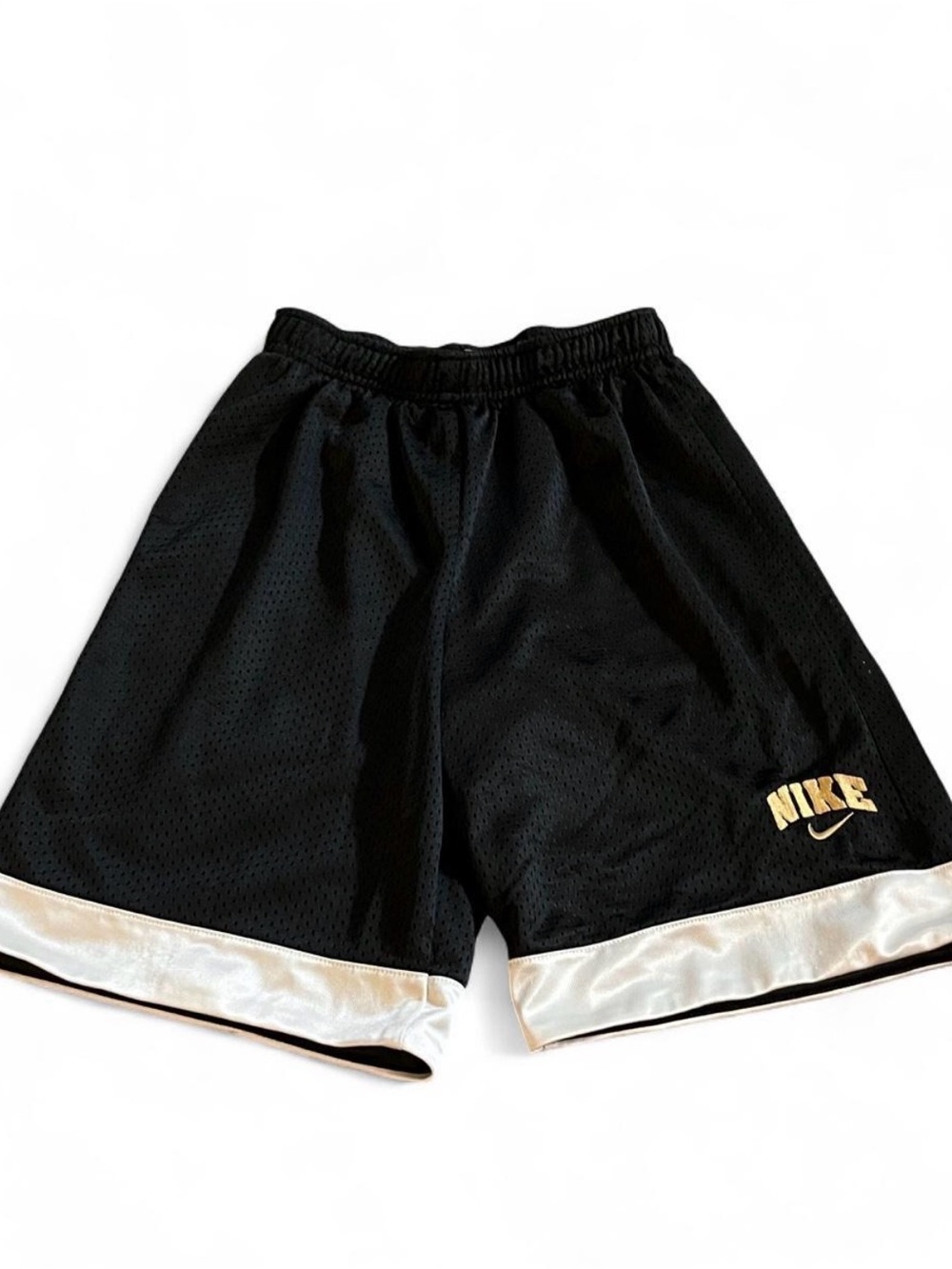 Vintage Y2K Nike Youth Boys Mesh Black Basketball Shorts Drawstring Size S